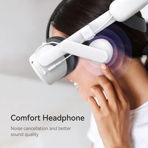 Vista 5 de KIWI design Comfort Battery Audio Head Strap 6400mAh y accesorios mejorados para controladores compatibles con Quest 2