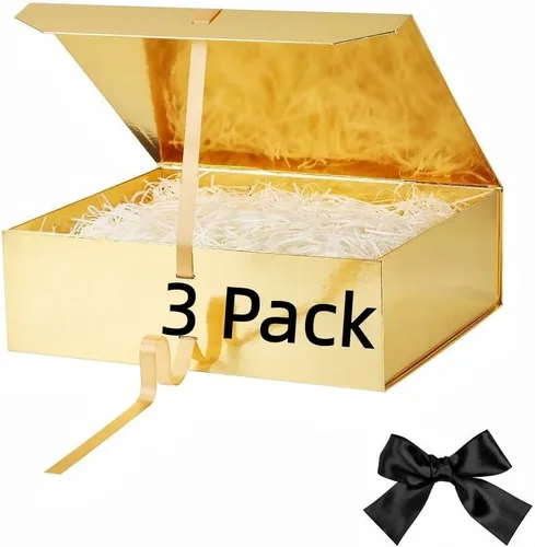 Vista 44 de GoooodGift Caja de regalo grande azul, 1 paquete de 13.5 x 11 x 5.3 pulgadas, caja de regalo de lujo para regalos con tapa de cierre magnético