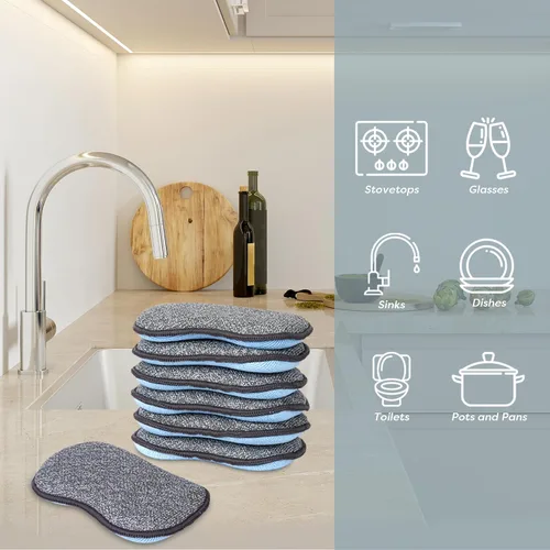 Vista 3 de Scrub- it - Esponjas multiusos para cocina - Esponja de microfibra antiarañazos junto con poder de fregado resistente, limpieza sin esfuerzo