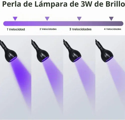 Vista 3 de Lámpara LED de manicura de uñas, lámpara de secado con cuello de cisne y abrazadera para uñas de gel, lámpara UV de cuello de cisne de 3 W, mini luz