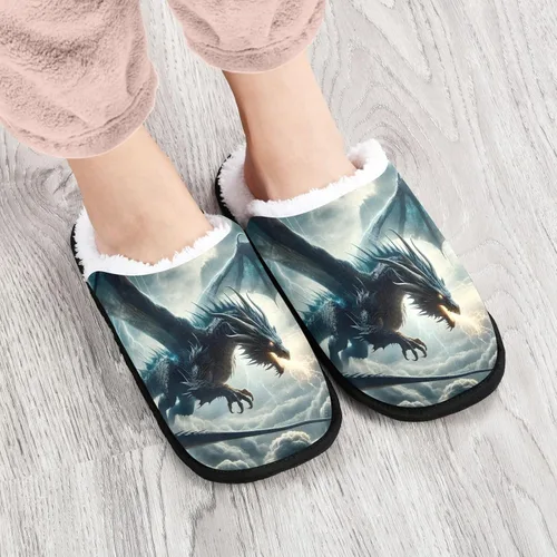 Vista 2 de Pantuflas de felpa para mujeres y hombres, cálidas, cómodas, para viajes, spa, antideslizantes, zapatos de casa