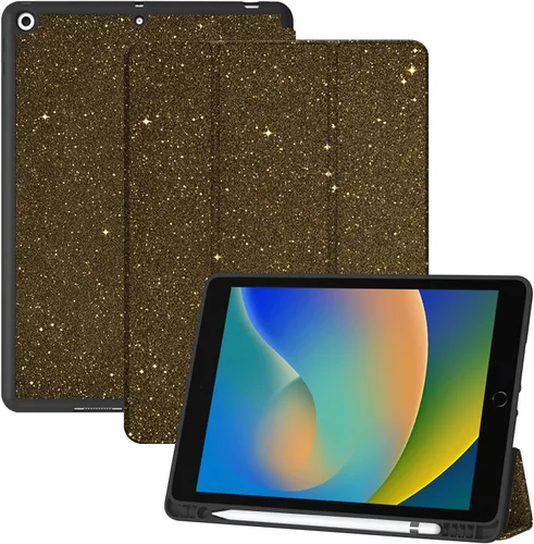 Vista 15 de Compatible con iPad de 10.2 pulgadas, Funda de 9ª/8ª/7ª Generación (2021/2020/2019) con Soporte para Lápiz/Parte Trasera de TPU Suave con Función