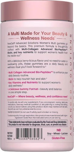 Vista 3 de NeoCell Gomitas multivitamínicas para mujer 80 gomitas Multi con colágeno avanzado con minerales esenciales Sabor a bayas