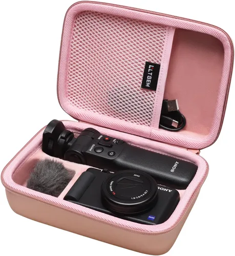 Vista 16 de L LTGEM Estuche para cámara compatible con Sony ZV-1F / ZV-1 / ZV-1 II Vlog Cámara digital, trípode, micrófono y kit de accesorios Vlogger, Negro