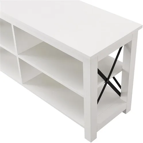 Vista 9 de Henn&Hart Soporte rectangular de TV para televisores de hasta 55 pulgadas en blanco, soportes de TV para la sala de estar