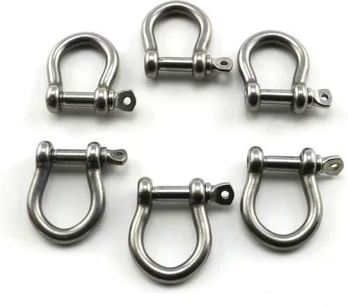 Vista 3 de heyous 6 unidades de 1/5 pulgada 0.197 in tornillo pin ancla grillete acero inoxidable resistente en forma de arco abrazadera de carga para cadenas