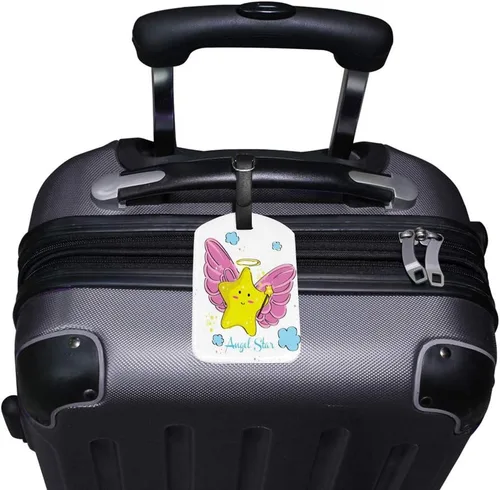 Vista 2 de Guitong Viaje Equipaje Etiqueta de equipaje Abstracto Floral Mochila Etiqueta Maleta Identificador de Viaje Inteligente Cuero Viajes Negocios