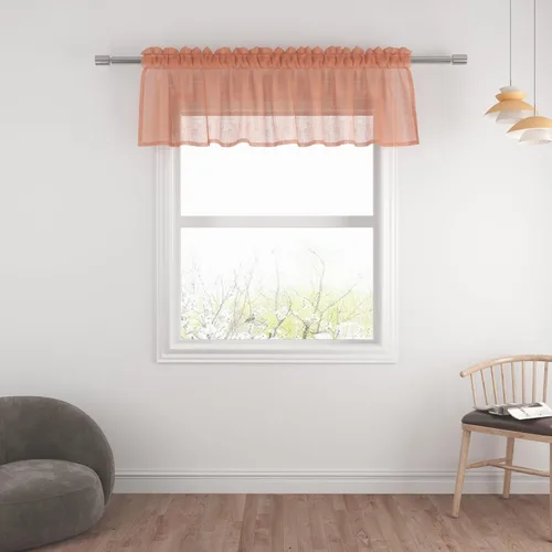 Vista 31 de UPOPO Paneles de Cortina Beige Pequeños Cortinas Transparentes de Gasa de 16 Pulgadas de Largo Cortinas de Cocina de Voile con Textura de Lino