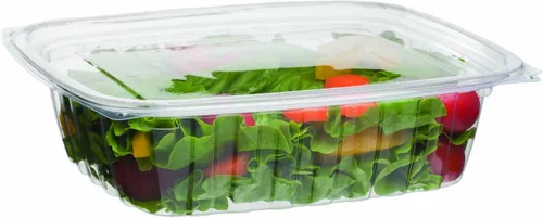 Vista 12 de ECO PRODUCTS Contenedores de delicatessen compostables de 8oz transparentes rectangulares con tapas, paquete de 100, para preparación de comidas