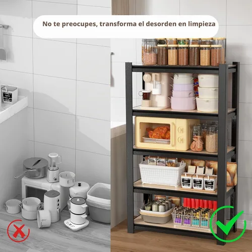 Vista 7 de WORKPRO Estantería negra de 5 niveles con tabla, 24.1 pulgadas de ancho x Negro