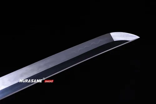 Vista 5 de MURASAME Wakizashi Sword T10 - Arcilla de acero templada real Hamon Full Tang muy afilada