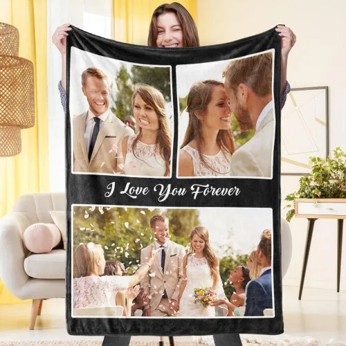 Vista 13 de VEELU Manta personalizada con imagen, mantas de fotos personalizadas con imagen, manta para el día de la madre para mamá papá, regalos