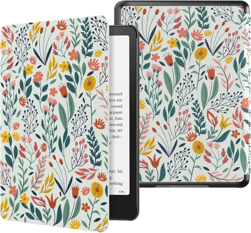 Vista 37 de MoKo Funda para Kindle Paperwhite de 7" 12ª generación 2024/Colorsoft, Pink Mármol de oro rosa claro