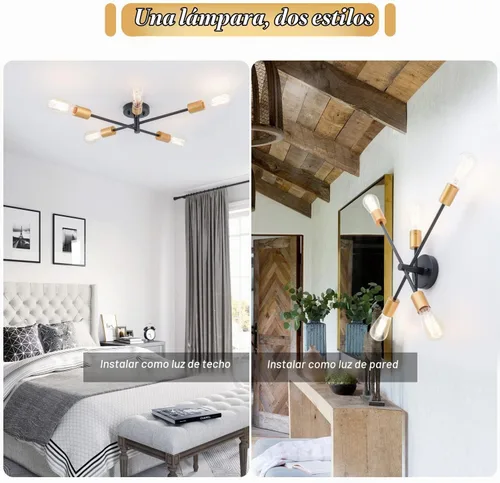 Vista 2 de Lámpara de pared moderna, luces de pared para sala de estar, luz de baño, luz industrial de tocador de baño, lámpara de montaje empotrado Sputnik