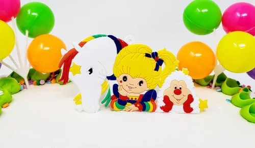 Vista 3 de Rainbow Brite and Friends - Juego de decoración para pastel de cumpleaños (diseño único)