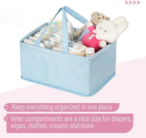 Vista 5 de Mr. Pen - Organizador de pañales para bebés, azul, organizador de pañales para bebés con asa, tamaño compacto, plegable y portátil Organizador