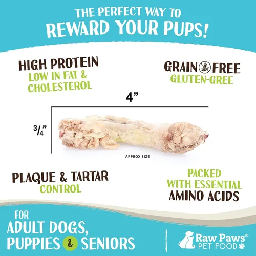 Vista 4 de Raw Paws Cuellos de pollo liofilizados para perros y gatos (4 onzas) – Fabricado en Estados Unidos – Golosinas crudas liofilizadas para perros