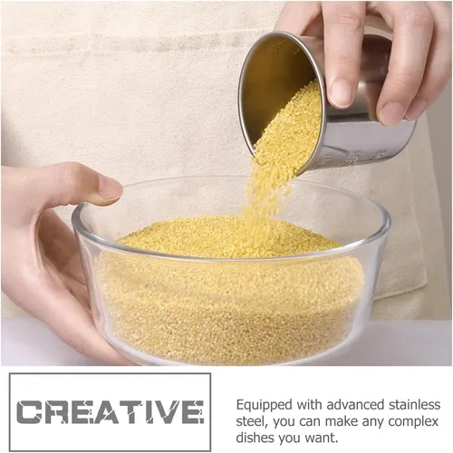 Vista 7 de SHOWERORO Taza medidora multiusos con graduaciones de cocina para granos de arroz y maíz, herramienta de almacenamiento para hornear y cocinar