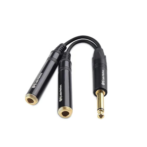 Vista 4 de Cable Matters Paquete de 2 cables divisor TS macho a 2X TS hembra 1/4, 6 pulgadas