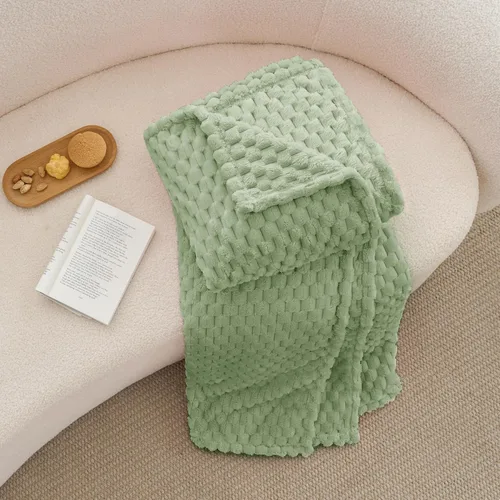 Vista 128 de BEDELITE Manta de forro polar para sofá y cama, manta decorativa de jacquard 3D de almendra, súper suave y acogedora, manta mullida cálida adecuada