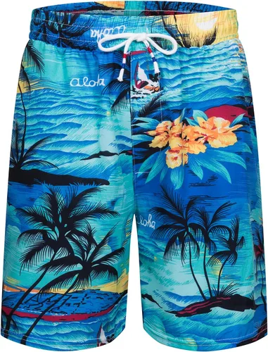 Vista 4 de TUNEVUSE Camisa hawaiana de manga corta para hombre, trajes con estampado de flores, conjuntos tropicales de 2 piezas, camisas y pantalones cortos