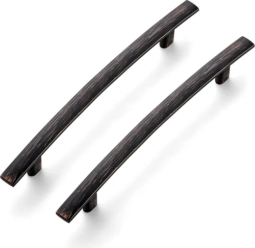 Vista 12 de Ravinte 1 paquete Tiradores curvados de gabinete de 7-1/4 pulgadas color negro mate para cajones de cocina, manijas de arco de gabinete de 7.25