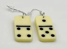 Vista 3 de Pendientes Mini Domino Wire Perforado Dork Nerd Geek Game Funky