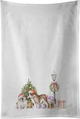 Vista 62 de Caroline's Treasures CK8100WTKT - Juego de 2 toallas de cocina con diseño de bulldog francés con diseño de país de las maravillas navideñas