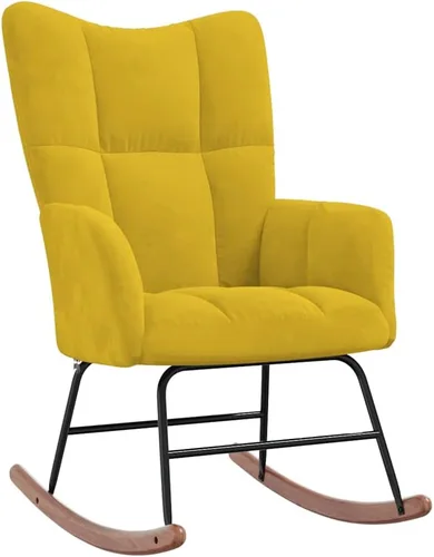 Vista 11 de vidaXL Mecedora, silla de acento mecedora, asiento acolchado con reposapiés, silla auxiliar para sala de estar, dormitorio, estilo retro, terciopelo