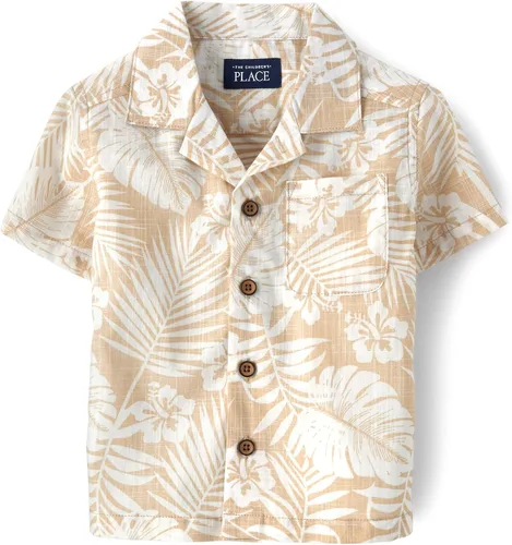 Vista 25 de The Children's Place Baby Boys' and Toddler Poplin Short Sleeve Button Down Shirt (Applemint)