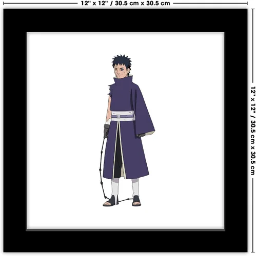 Vista 7 de Gallery Pops Naruto Shippuden - Arte de pared de Obito Uchiha, versión enmarcada negra, 12 x 12 pulgadas