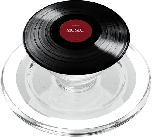 Vista 7 de Red Vinyl Record Player Vinyl Collector Retro Music Lover PopSockets Adhesive PopGrip