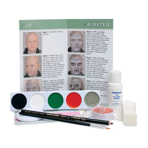 Vista 2 de Mehron - Kit de maquillaje premium de personaje (MonstruoFrankenstein)
