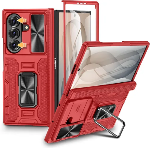 Vista 27 de VEGO Funda para Galaxy Z Fold 4 con Cubierta de Cámara Deslizante y Protección de Bisagra Funda con Protector de Pantalla Soporte Magnético de 360°