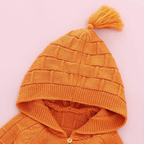Vista 7 de mimixiong Body unisex de manga larga para bebé, suéter de calabaza, sudadera con capucha, color naranja