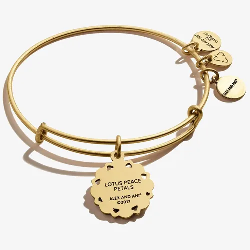 Vista 2 de Alex and Ani Path of Symbols - Brazalete expandible para mujer, diseño de pétalos de la paz de loto, acabado rafeeliano, de 2 a 3.5 pulgadas