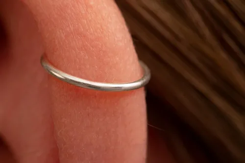 Vista 92 de Aretes de aro de oro de plata – Aretes de aro para mujer, dos piezas de aros de plata fina rellenos de oro, aro de hélice, anillo de tragus, aro