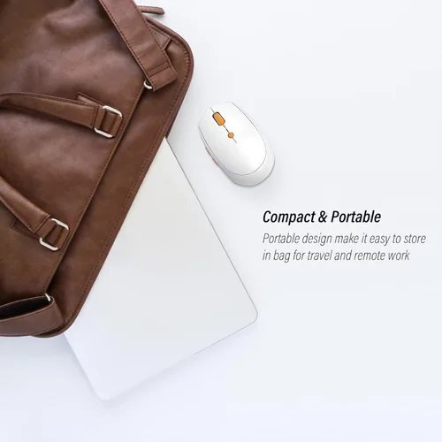 Vista 9 de Ratón inalámbrico silencioso para trabajo y estudio, Bluetooth de modo dual + receptor USB de 2.4G, recargable, cómodo para largas horas, compatible