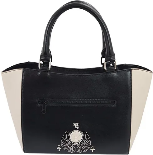 Vista 2 de Lost Queen Gothic Bastet Sphynx Cat Occult Goth - Bolso de mano, negro, crema, pequeño, Crema