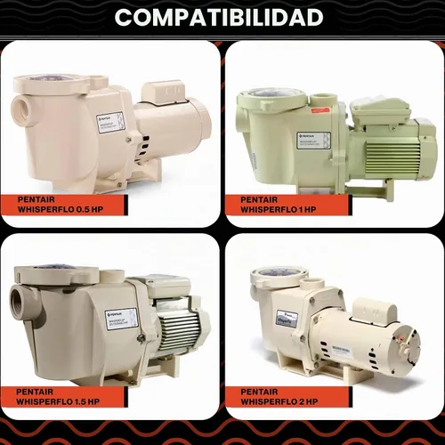Vista 5 de Swimables Reemplazo completo de extremo húmedo compatible con bomba de piscina Pentair 357149 Funciona en todas las Whisperflo de 0.5 HP - 2 HP