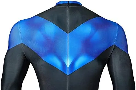 Vista 6 de Bailu Disfraz de superhéroe de Halloween para cosplay, overol Zentai, enterizo de elastano, estilo 3D para adultos
