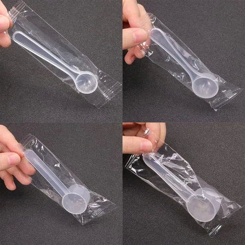 Vista 7 de ONLYKXY 4 cucharas medidoras de plástico transparente de mango largo, cucharas de leche en polvo, cucharas de cucharas de cocina