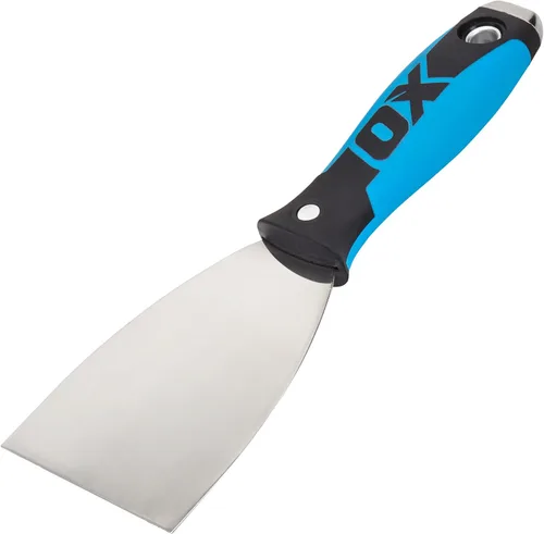 Vista 3 de OX Tools - Cuchillo de masilla de grado profesional, hoja flexible de acero inoxidable, 1-1/4 pulgadas Mango de agarre cómodo con extremo