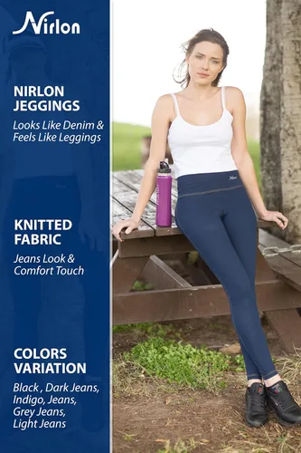 Vista 4 de Nirlon Jeggings - Leggings de cintura alta con control de abdomen para mujer