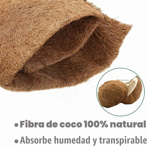 Vista 3 de MIOHNAN Forro de fibra de coco natural en rollo, almohadilla de fibra de coco, tapete de cáscara de coco para macetas y cestas, poste de musgo DIY