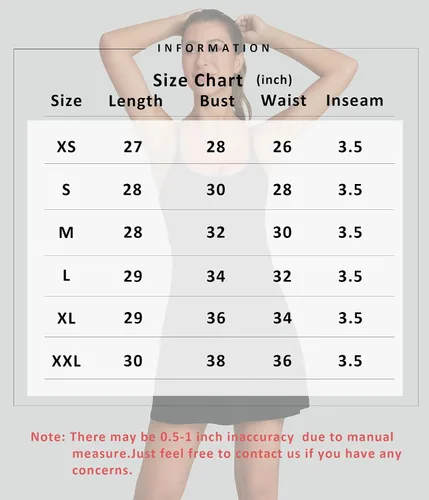 Vista 5 de OVRUNS Vestido de tenis para mujer con brasier y pantalones cortos integrados, vestido atlético con bolsillos, vestido de golf para entrenamiento
