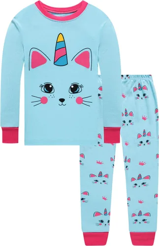 Vista 2 de Dolphin&Fish pijama suave para niños y niñas, 100% algodón, pijama de manga larga para niños