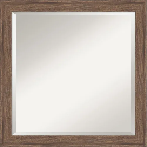 Vista 52 de Amanti Art Espejo de baño marrón para sobre lavabo, espejo rectangular de 24x20 Caleb Brown para tocador, marco rústico pequeño de estilo campestre