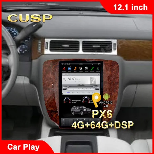 Vista 3 de CUSP - Radio Android estilo T de 12.1 pulgadas para Chevy Silverado GMC Sierra 2007-2013 Large vertical touchscreen upgrade with wireless