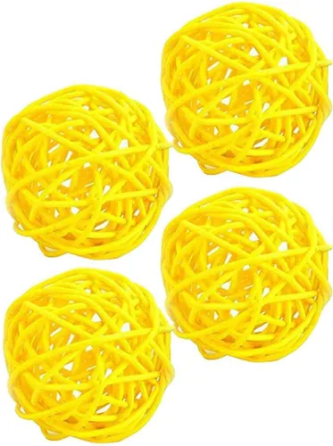 Vista 6 de Juego de 10 bolas decorativas de mimbre de ratán para mesa, boda, fiesta, Navidad, decoración del hogar (negro, diámetro de 2 pulgadas)